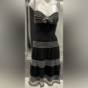 Betsey Johnson Vintage Black Label Black & White Striped Dress